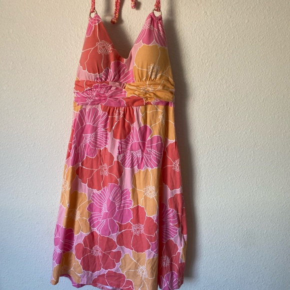 Tommy Bahamas Pink floral peach Halter dre… - Picture 5 of 9